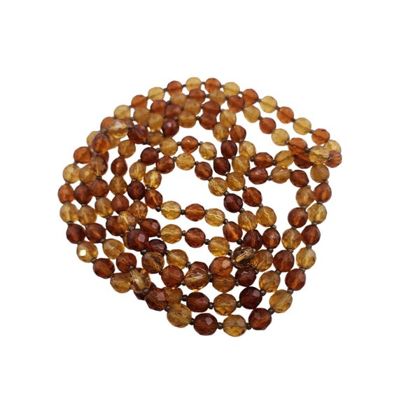 Vintage 2 Tone Faceted 56" Crystal Necklace (A5683) - Picture 2 of 5